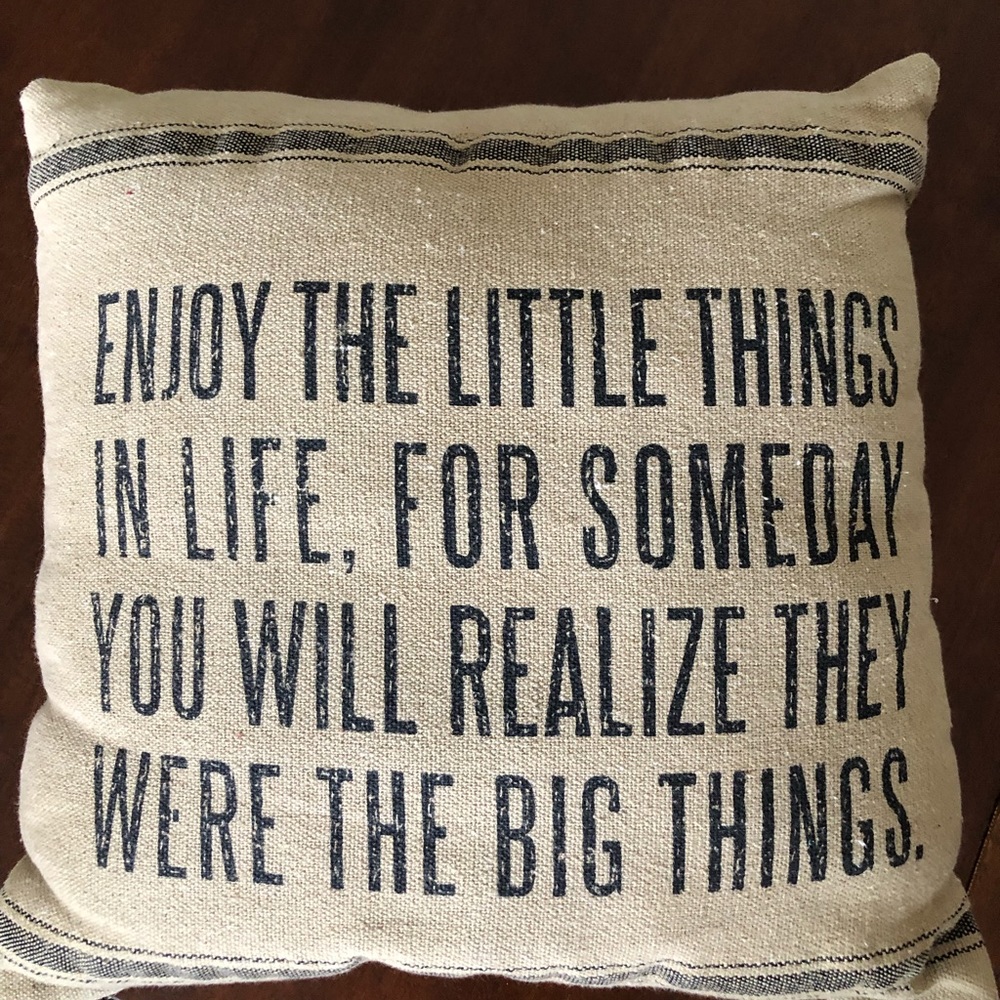 Quoted throw pillow